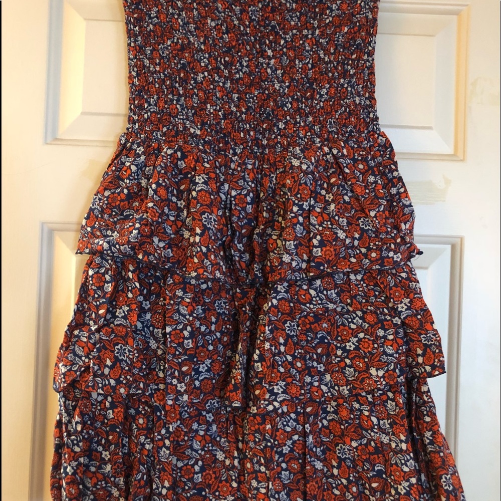 Strapless ruffled dress